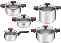 Набор посуды Tefal Cook&Clip G723SA74 10 предметов серебристый