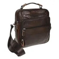 Мужская кожаная сумка на плечо Borsa Leather K15112-brown