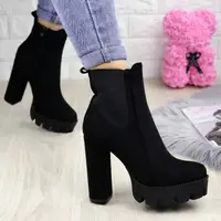 Женские ботильоны на каблуке Fashion Leah 1267 36 размер 23,5 см Черный