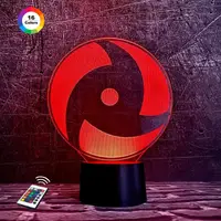 3D ночник "Знак Мангекё" (УВЕЛИЧЕННОЕ ИЗОБРАЖЕНИЕ) + пульт ДУ + сетевой адаптер + батарейки (3ААА)  3DTOYSLAMP