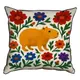 Подушка с мешковины Капібара та квіти 45x45 см (45PHB_25L003)