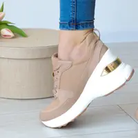 Сникеры женские Fashion Naples 3198 36 размер 23,5 см Бежевый