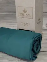 P. yesil A 160х200см., сатиновая простыня на резинке. Belizza Турция.