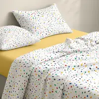 Подростковое постельное белье фланель с простыней на резинке DOTS