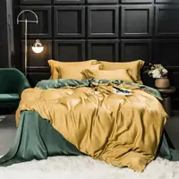 Постельное белье ДУЕТ GOLDEN/MINT Premium Сатин однотон MERISET - Полуторный