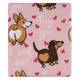 Плед Ardesto Flannel Песики з сердечками ART0123PB 160х200 см розовый