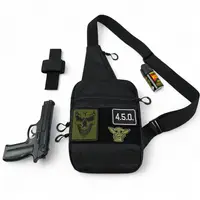 Тактическая сумка на плечо с кобурой, система MOLLE, патч-панель, Cordura