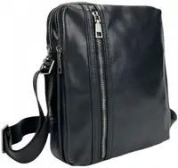 Мужская сумка кожаная Tiding Bag через плечо черная