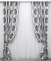 Комплект штор (2шт. 1,5х2,75м.) блекаут-софт, колекція "Корона". Колір сірий з чорним. Код 1273ш (Б) 33-0112