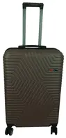 Пластиковый чемодан на колесах среднего размера 70L GD Polo коричневый