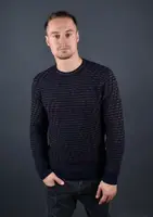 Мужской свитер синий с коричневым Турция 56185 XL