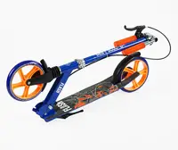 Самокат двоколісний Best Scooter, колеса PU 200 мм, 1 амортизатор, сталева рама, ручне гальмо. Black and Blue (150267)