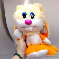 Мʼяка іграшка "Зайка-коротунчик", 30 см, персиковий з помаранчевим