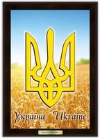 Еко-картина "Герб України на фоні колосків" 20*30 см Гранд Презент гпукек370602к20х30