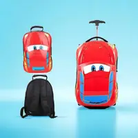 Уценка Комплект чемодан на колесах и рюкзак для детей Cars RESTEQ — Молния МакКвин, дорожный набор для путешествий, поездок и
