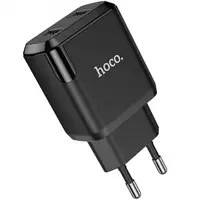 Зарядний пристрій 220 В 2 USB з кабелем USB — Lightning Hoco N7 Speedy Чорний