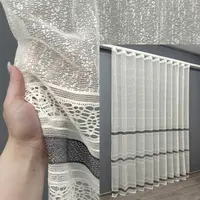 Тюль жаккард, коллекция "Bari". Цвет молочный с серым. Код 1551т