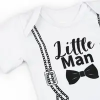 Боди для мальчика с принтом подтяжки Little Man
