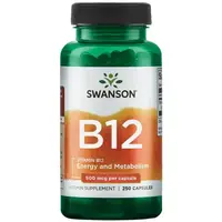 Витамины и минералы Swanson Vitamin B12 500 mcg, 250 капсул