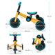 Беговел велосипед детский 3-х колесный с педалями 3в1 KiderKraft 4TRIKE Flower Blue / Велобег для детей