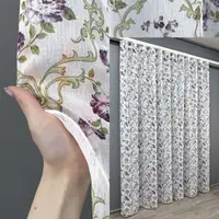 Тюль батист, коллекция "Flora". Цвет белый с разноцветным цветочным принтом. Код 1145т