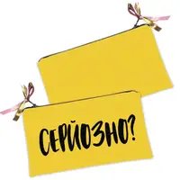 Женская косметичка с принтом на молнии Серйозно? 20х12 см