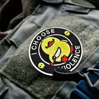 Шеврон I Choose Violence 7,6 см військова вишита аплікація, нашивка з липучкою, вишитий патч нашивка