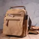 Небольшая мужская сумка из плотного текстиля 21226 Vintage Коричневая