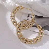 Серьги женские Кольцо 8466 60 мм 2 шт золотистые