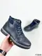 Зимние ботинки мужские синие на меху из эко кожи