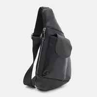 Чоловічий рюкзак шкіряний через плече Keizer k1712bl-black