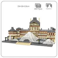 3D Конструктор Музей Лувра 24х16х13 см. Конструктор Луврский дворец, 3377 деталей. Конструктор Louvre