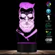 3D светильник Barber Skull RESTEQ — светодиодная лампа череп парикмахера, 7 цветов, USB/батарейки