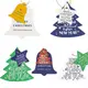 Бирка-открытка Lesko Tree, Star and Bell для новогодних подарков