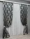 Комплект штор (2шт. 1х2,9м.) "Лен Премиум", Турция. Цвет черный с серым. Код 1695ш 31-912