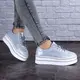 Женские кожаные сникеры Fashion Erly 1709 40 размер 25 см Голубой
