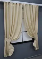 Комплект (2шт. 1,4х1,7м.) коротких штор. Колір бежевий. Артикул 35-0213