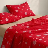 Дитяча постільна білизна фланель в ліжечко SNOWFLAKES CRANBERRY CS5