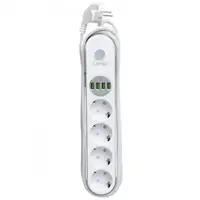 Віддалений рушій LDNIO SE4432 на 4 розетки 4 USB 2м Білий