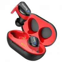 Наушники TWS Bluetooth 5.0 универсальные HOCO ES 41 Чёрно - Красные с кейсом Super Bass
