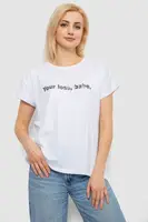 Футболка женская с принтом, цвет белый, 244R3016