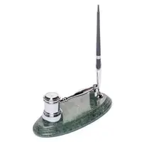Молоток для судьи подставка BST 540028 24х10 настольная с часами и ручкой мраморная