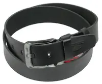 Чоловічий шкіряний ремінь під джинси Skipper 1195-45 чорний 4,5 см