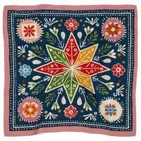 Платок шелковый Армани с принтом Яскрава різдвяна зірка 68х68 см