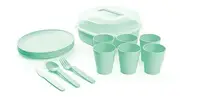 Набор для пикника Ucsan plastik M-3974-Green 26 предметов зеленый