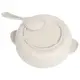 Тарелка с ложкой Lesko A238 Beige из пшеничной соломы для детей