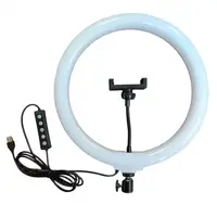 Кільцева LED RGB лампа 33 см 20 W 3D-33 з тримачем для телефона селфі кільце для блогера прозоре