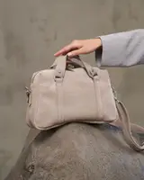 Сумка кожаная женская «Мелания» бежевая