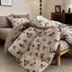 Постельное белье двоспальное с текстурой льна и с простыню на резинке Colorful Home 20522 180х220 см
