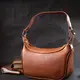Женская сумка полукруглого формата с одной ручкой из натуральной кожи Vintage 22413 Коричневая